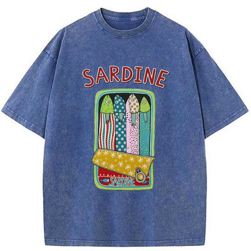 Tokyo-Tiger Colorful Sardines Washed T-Shirt
