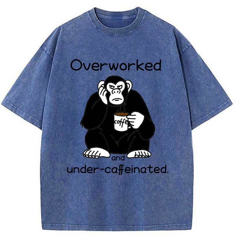 Tokyo-Tiger Overworked And Under-caffeinated Washed T-Shirt