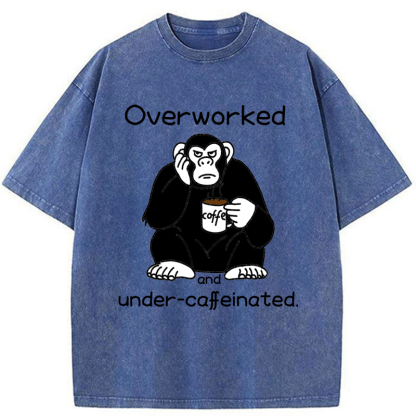 Tokyo-Tiger Overworked And Under-caffeinated Washed T-Shirt