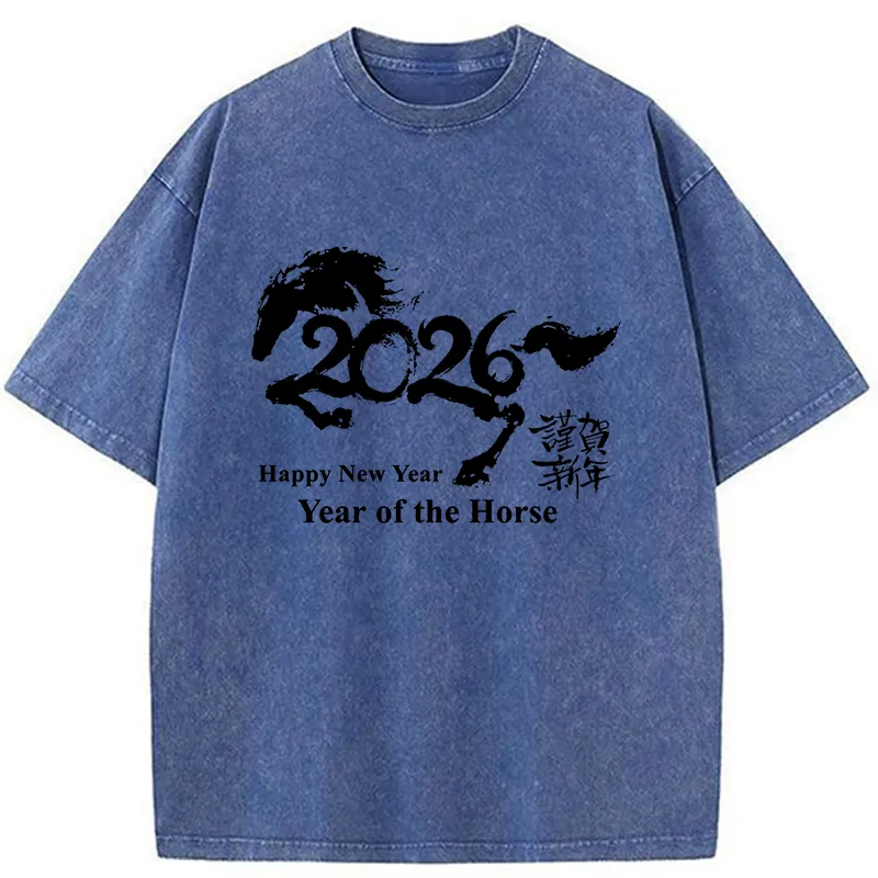 Tokyo-Tiger Year of the Horse 2026 Washed T-Shirt