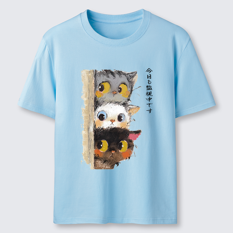 Tokyo-Tiger Three Cats Secretly Monitor Their Owner Classic T-Shirt