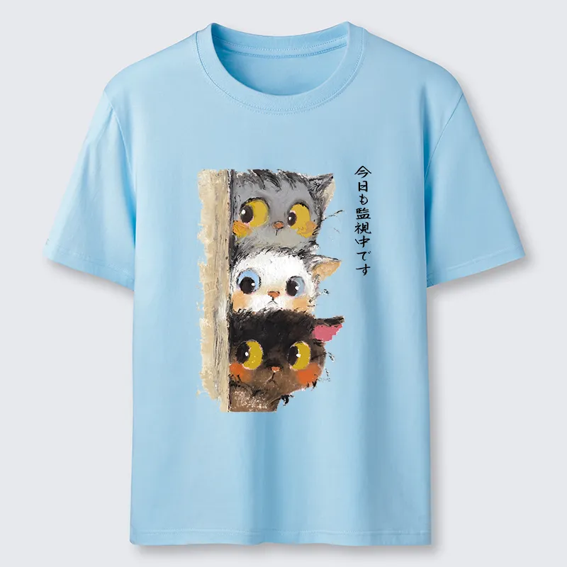 Tokyo-Tiger Three Cats Secretly Monitor Their Owner Classic T-Shirt