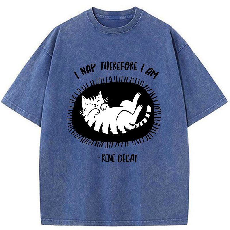 Tokyo-Tiger Cat Staying In Its Nest Washed T-Shirt