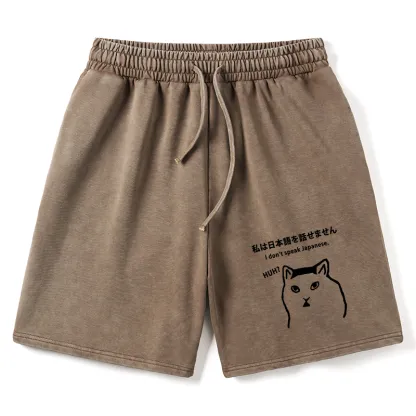 Tokyo-Tiger I Don't Speak Japanese Washed Shorts