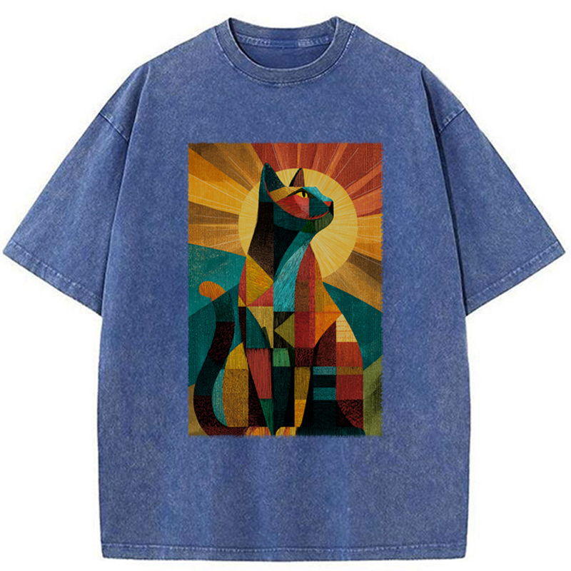 Tokyo-Tiger Halo Cat Washed T-Shirt