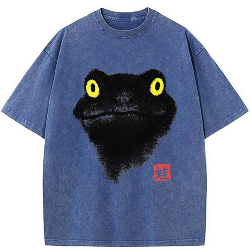 Tokyo-Tiger Ink Painting Of A Frog Washed T-Shirt