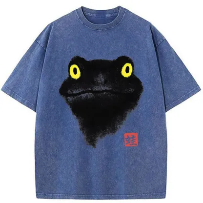 Tokyo-Tiger Ink Painting Of A Frog Washed T-Shirt