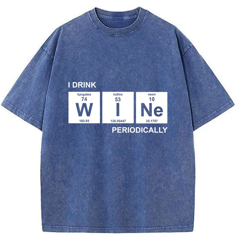 Tokyo-Tiger Periodic Table Of Alcoholic Beverages Washed T-Shirt