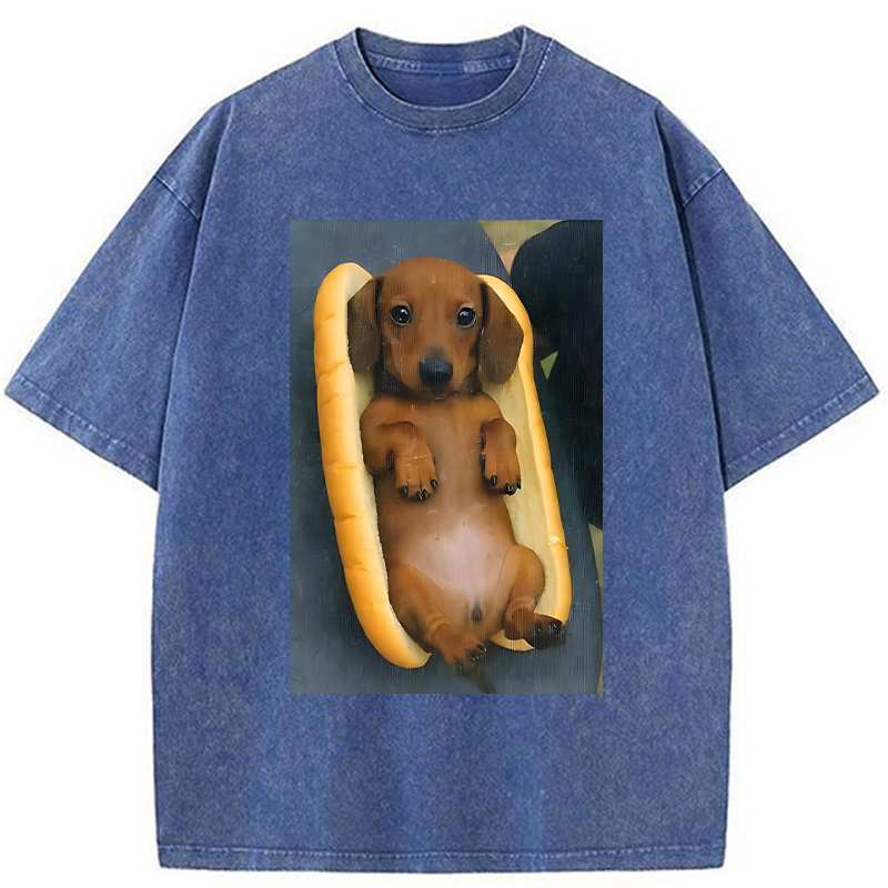 Tokyo-Tiger Dachshund Funny Washed T-Shirt