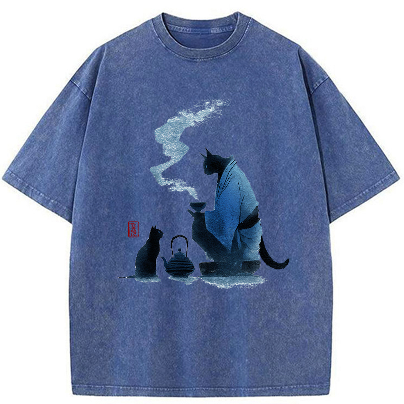 Tokyo-Tiger Midnight Tea Ceremony Washed T-Shirt