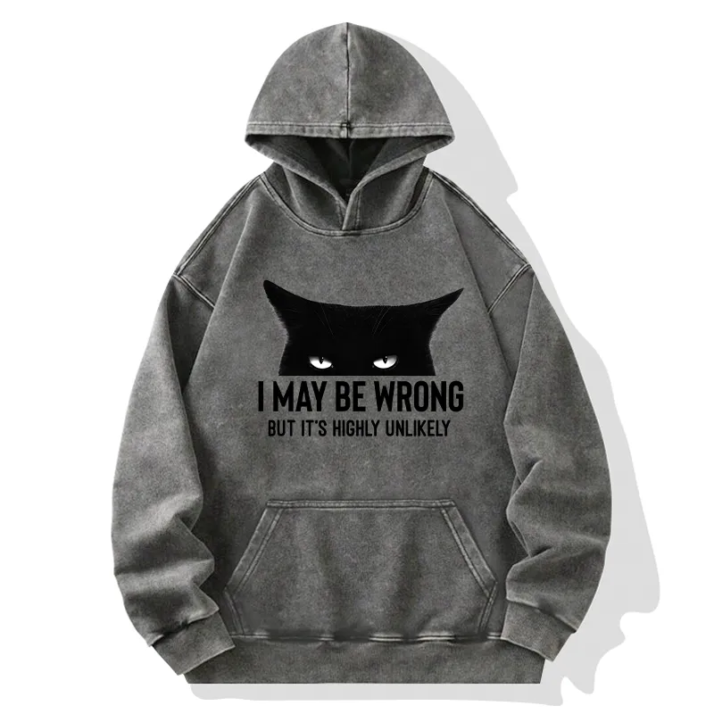 Tokyo-Tiger Cat Can Do No Wrong Washed Hoodie