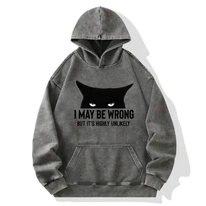 Tokyo-Tiger Cat Can Do No Wrong Washed Hoodie