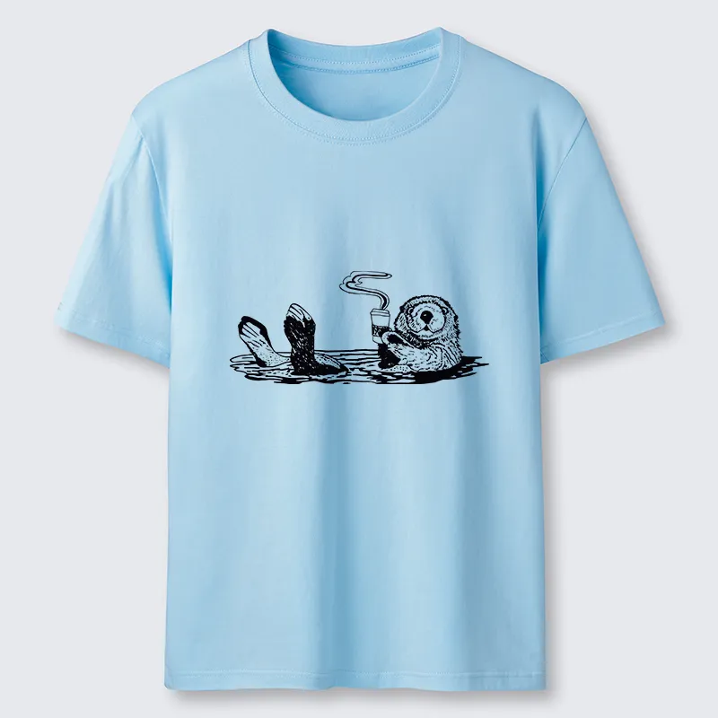 Tokyo-Tiger Otter Drinking Coffee Classic T-Shirt