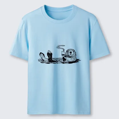 Tokyo-Tiger Otter Drinking Coffee Classic T-Shirt