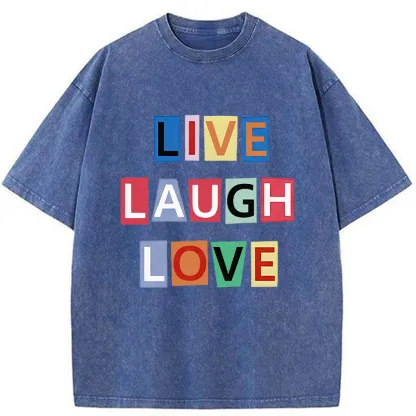 Tokyo-Tiger Live Laugh Love Washed T-Shirt