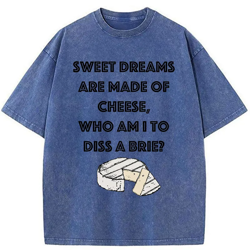 Tokyo-Tiger Funny Cheese Music Washed T-Shirt