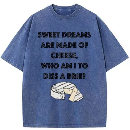 Tokyo-Tiger Funny Cheese Music Washed T-Shirt