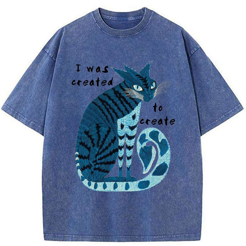 Tokyo-Tiger I Was Created To Create Washed T-Shirt