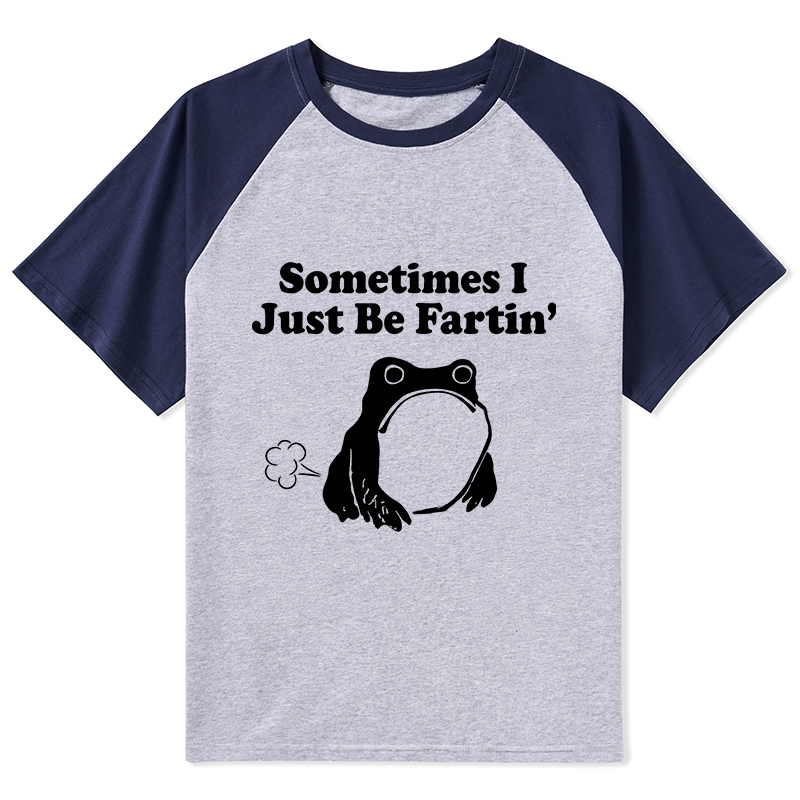 Tokyo-Tiger Farting Frog Japanese Raglan T-shirt