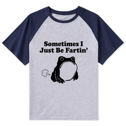 Tokyo-Tiger Farting Frog Japanese Raglan T-shirt