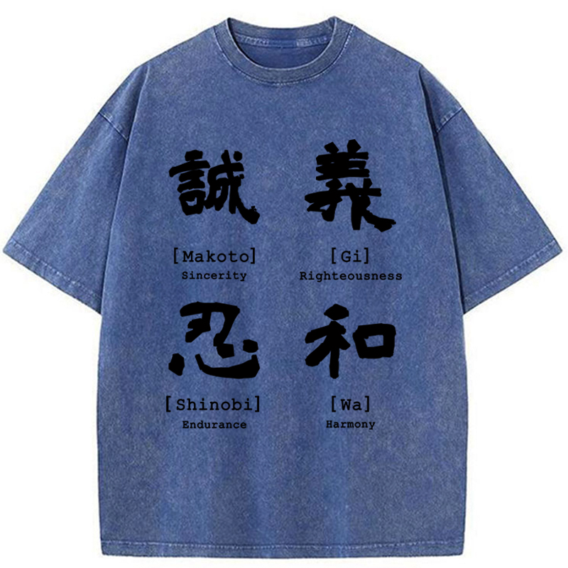 Tokyo-Tiger The Code Of Inner Strength Washed T-Shirt