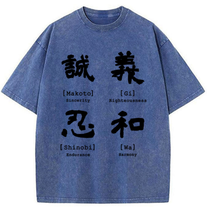 Tokyo-Tiger The Code Of Inner Strength Washed T-Shirt