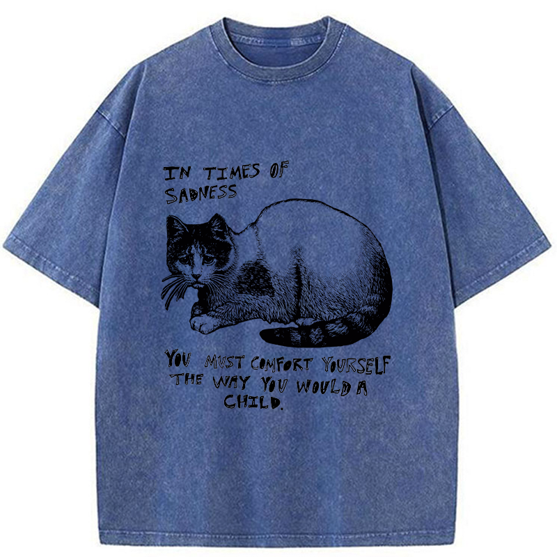 Tokyo-Tiger Comfort Yourself When You're Sad Washed T-Shirt