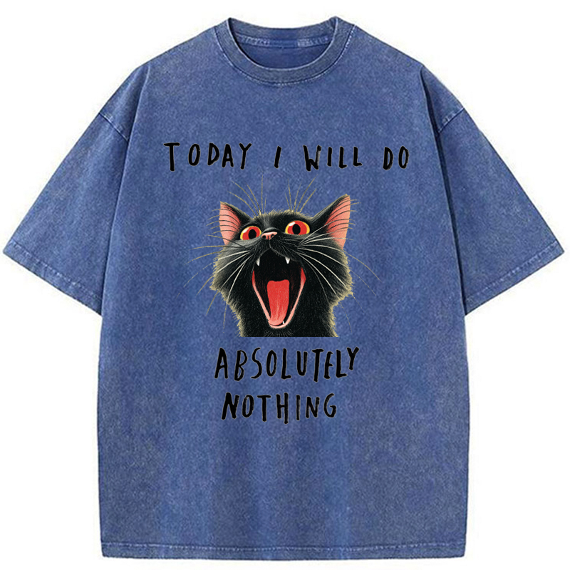 Tokyo-Tiger Today I Will Do Absolutely Nothing Washed T-Shirt