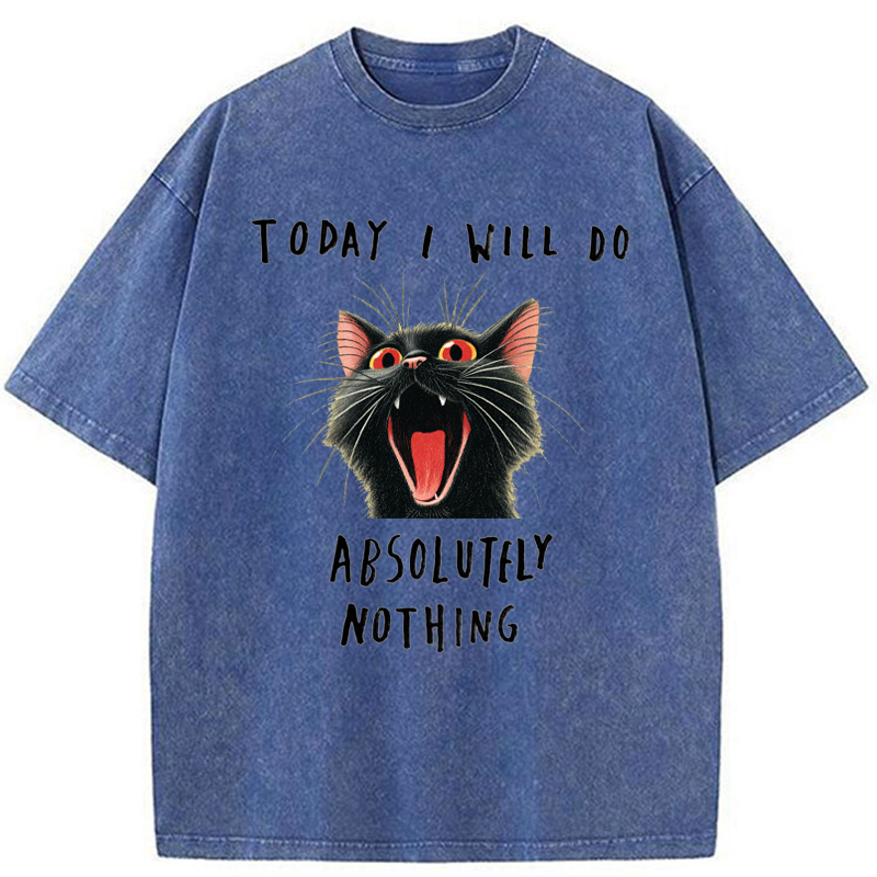 Tokyo-Tiger Today I Will Do Absolutely Nothing Washed T-Shirt