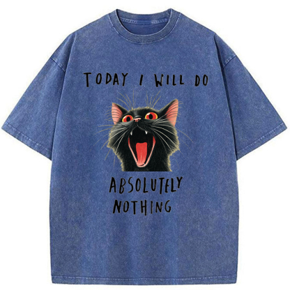Tokyo-Tiger Today I Will Do Absolutely Nothing Washed T-Shirt