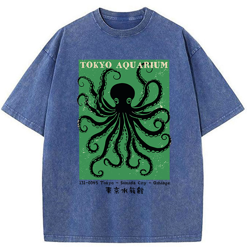Tokyo-Tiger Tokyo Aquarium Washed T-Shirt