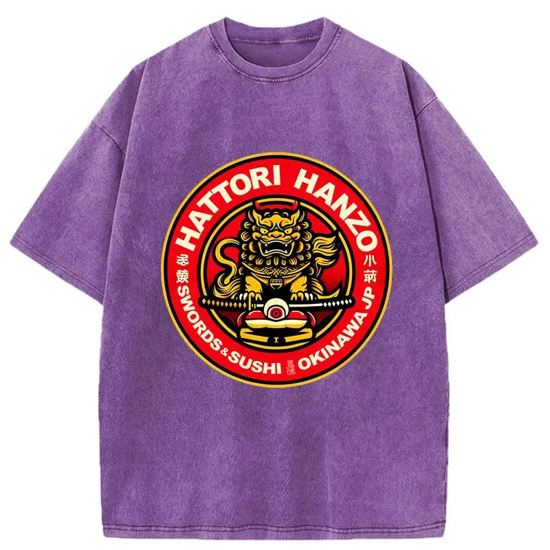 Tokyo-Tiger Hattori Hanzo - Swords Sushi Washed T-Shirt