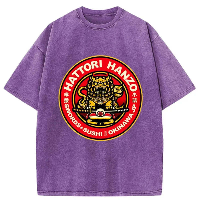 Tokyo-Tiger Hattori Hanzo - Swords Sushi Washed T-Shirt