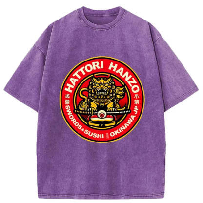 Tokyo-Tiger Hattori Hanzo - Swords Sushi Washed T-Shirt