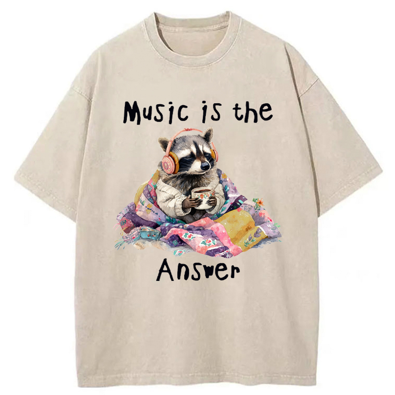 Tokyo-Tiger Music Is The Answer Washed T-Shirt
