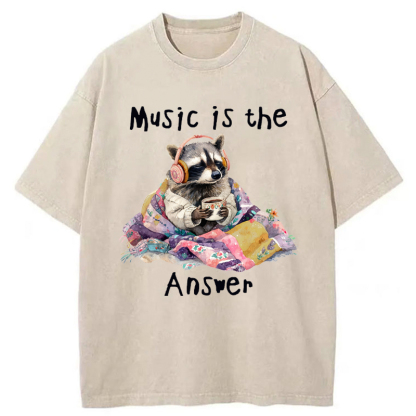 Tokyo-Tiger Music Is The Answer Washed T-Shirt