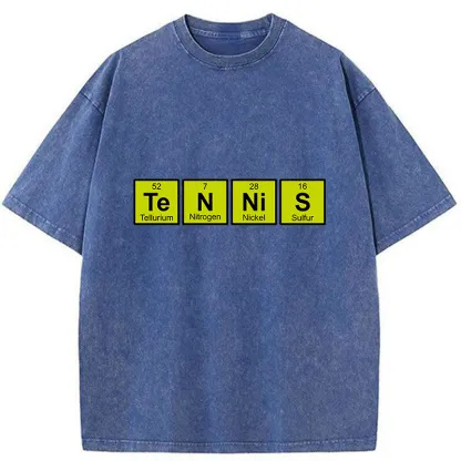 Tokyo-Tiger Tennis Periodic Table Washed T-Shirt