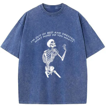 Tokyo-Tiger Skeleton Driven Mad Washed T-Shirt