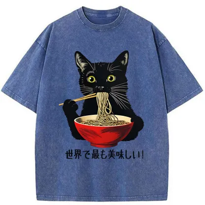 Tokyo-Tiger World's Most Delicious Food Washed T-Shirt