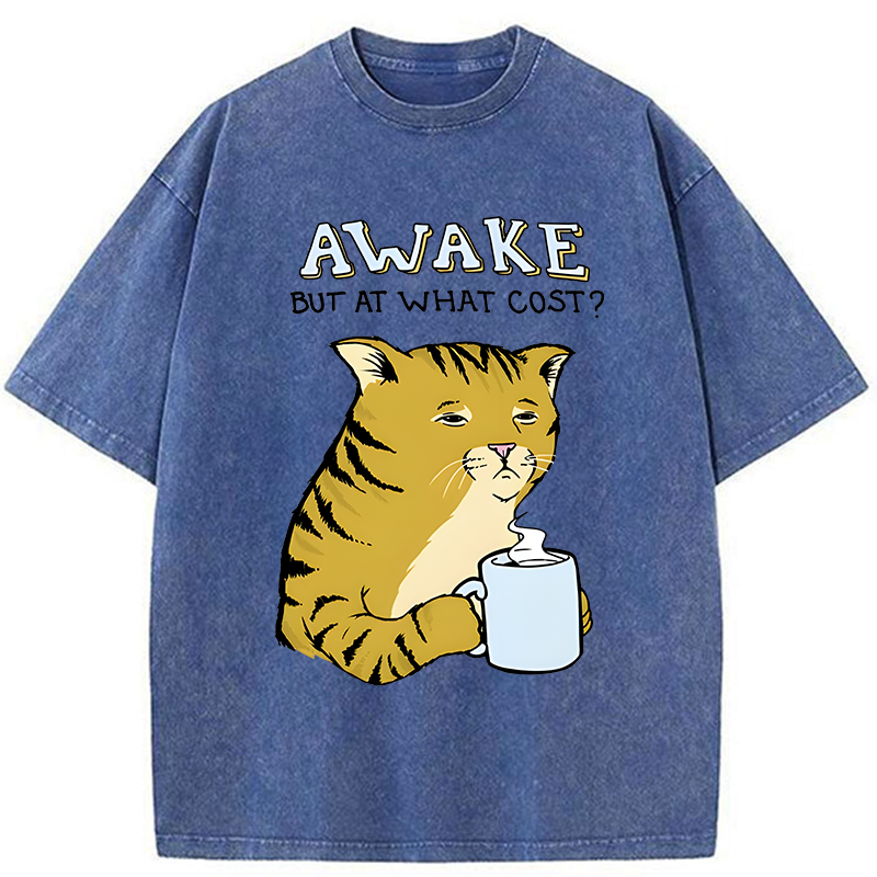 Tokyo-Tiger Tired Orange Cat Washed T-Shirt