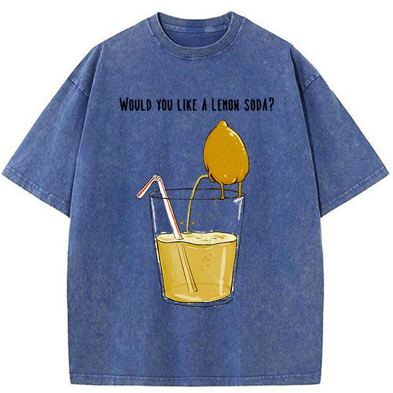 Tokyo-Tiger Freshly Squeezed Lemon Juice Funny Washed T-Shirt