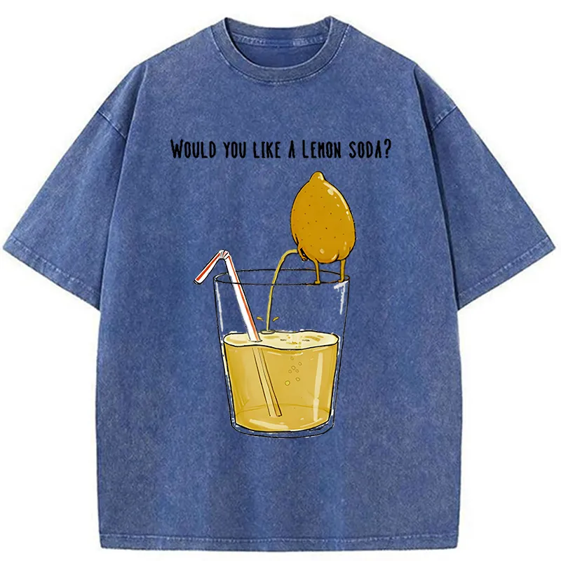 Tokyo-Tiger Freshly Squeezed Lemon Juice Funny Washed T-Shirt