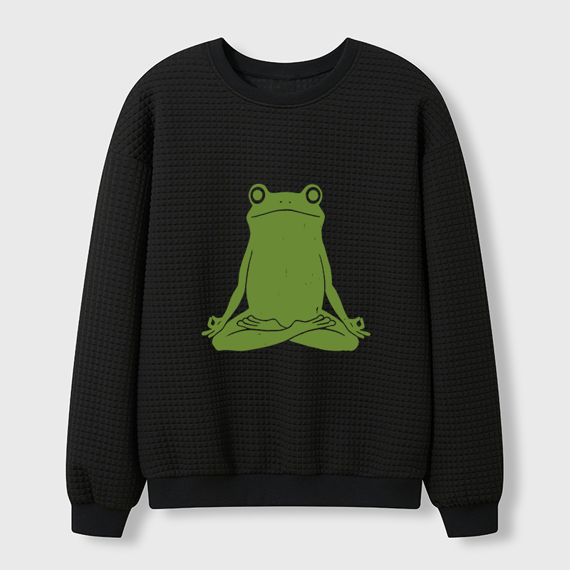 Tokyo-Tiger Yoga Frog Funny Waffle Sweatshirt