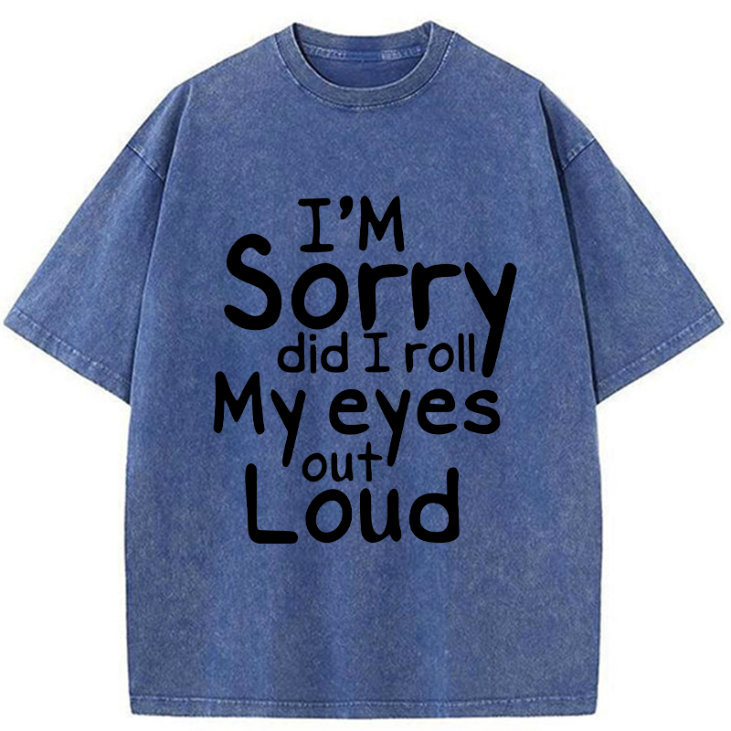 Tokyo-Tiger Rolling One's Eyes Funny Washed T-Shirt