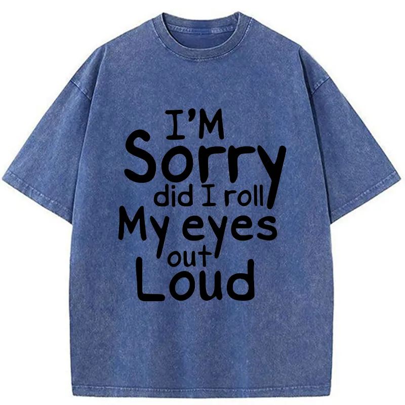 Tokyo-Tiger Rolling One's Eyes Funny Washed T-Shirt