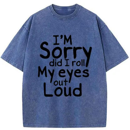 Tokyo-Tiger Rolling One's Eyes Funny Washed T-Shirt