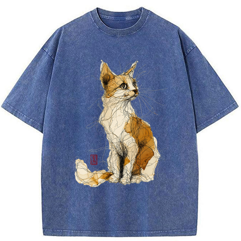 Tokyo-Tiger Untitled Cat Washed T-Shirt