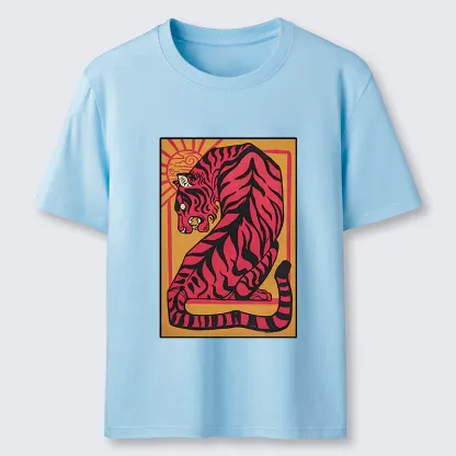 Tokyo-Tiger Powerful Tiger Woodcut Print Classic T-Shirt