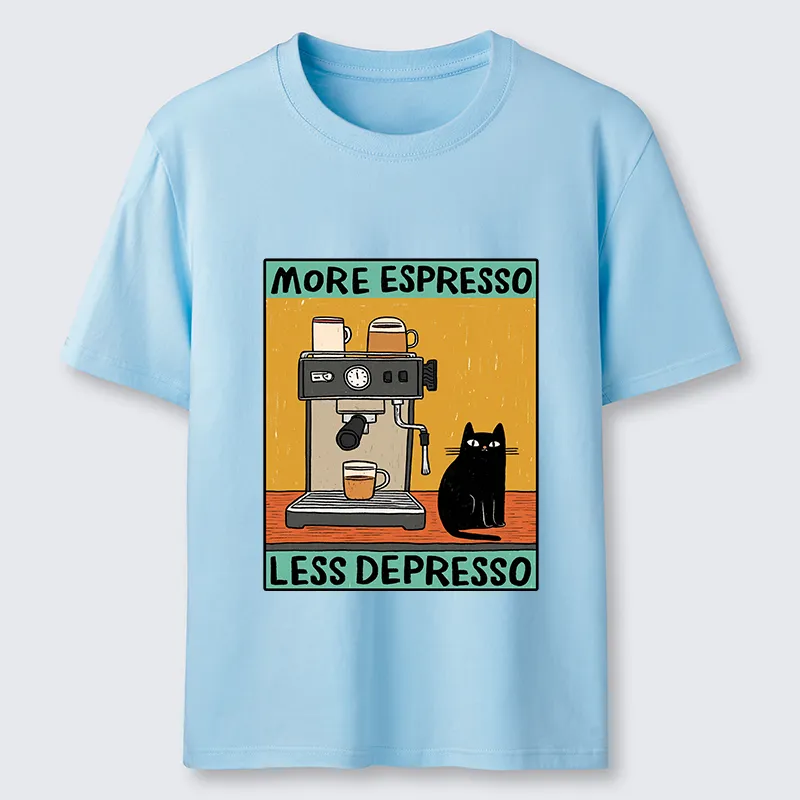 Tokyo-Tiger More Espresso Less Depresso Cute Cat Classic T-Shirt