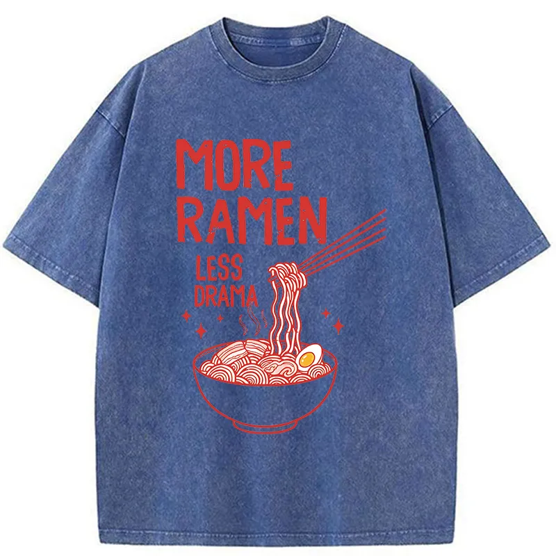 Tokyo-Tiger More Ramen Less Drama Washed T-Shirt